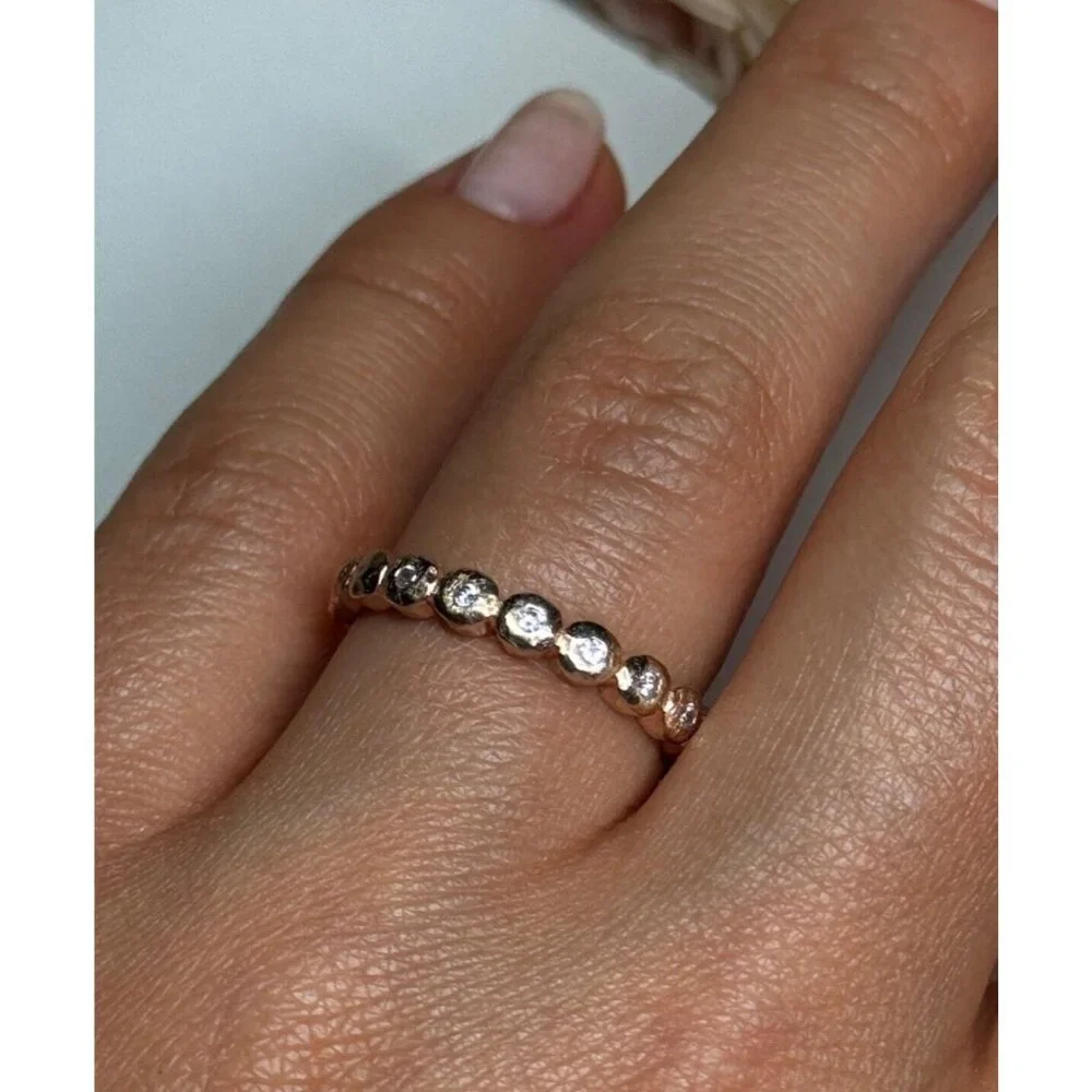 925 STERLING SILVER GOLD PLATED CZ RING SIZE 7